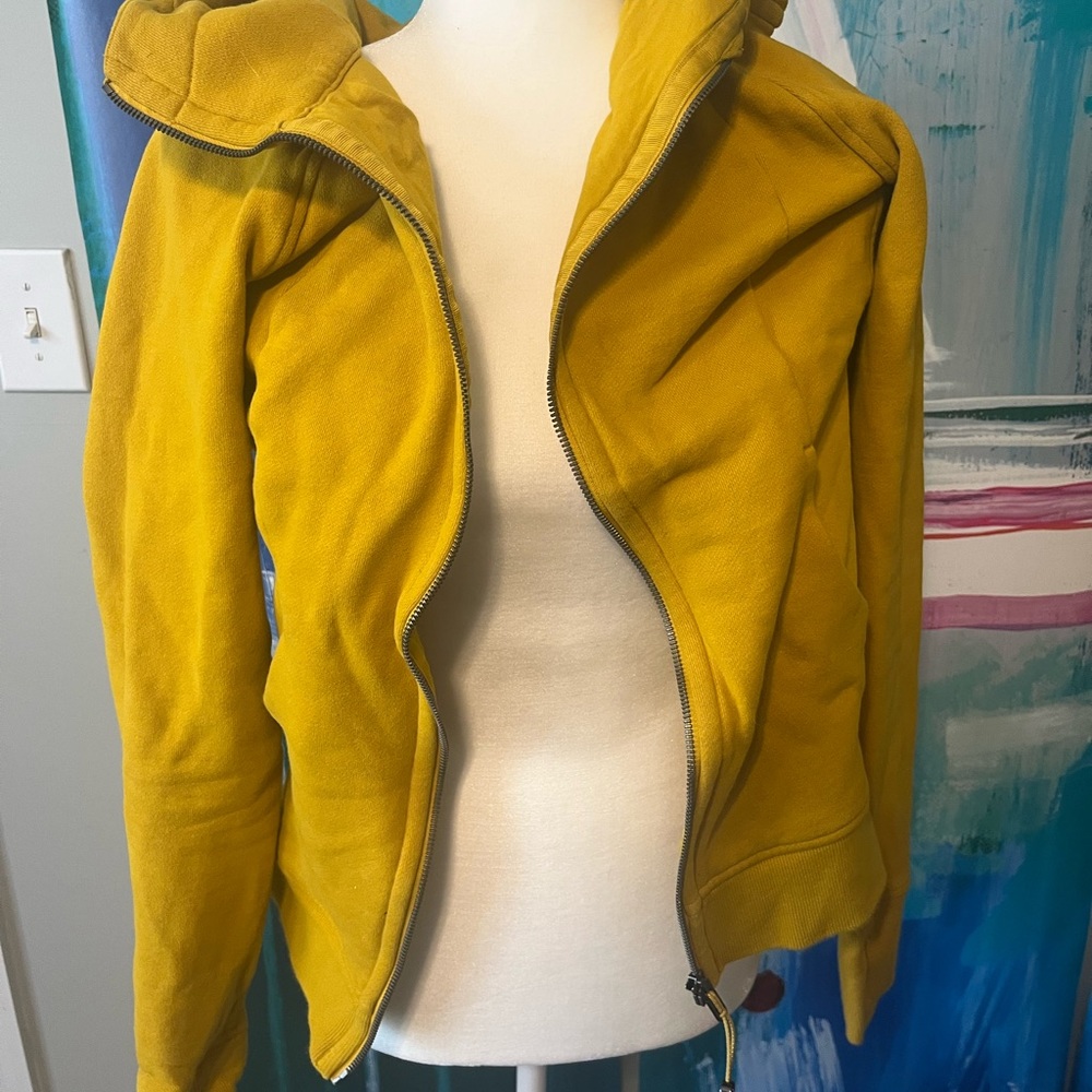Mustard yellow lululemon zip hoodie